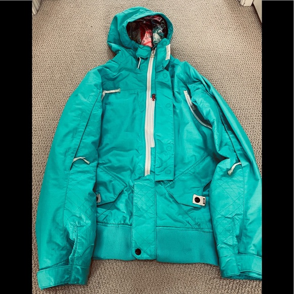 SOLD- Oakley Turquoise Ski Snowboard Jacket Men’s XS or Women’s Medium - Picture 8 of 9